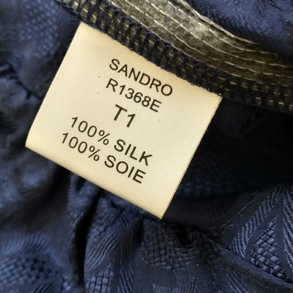 Sandro silk floral brocade beaded dress 1 US S - Picture 10 of 10